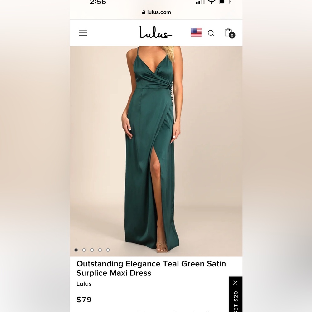 Outstanding Elegance Teal Green Satin
Surplice Maxi Dress from Lulus